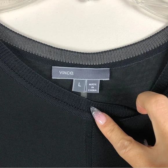 Vince black sleeveless 2 layer tank blouse - Picture 3 of 9